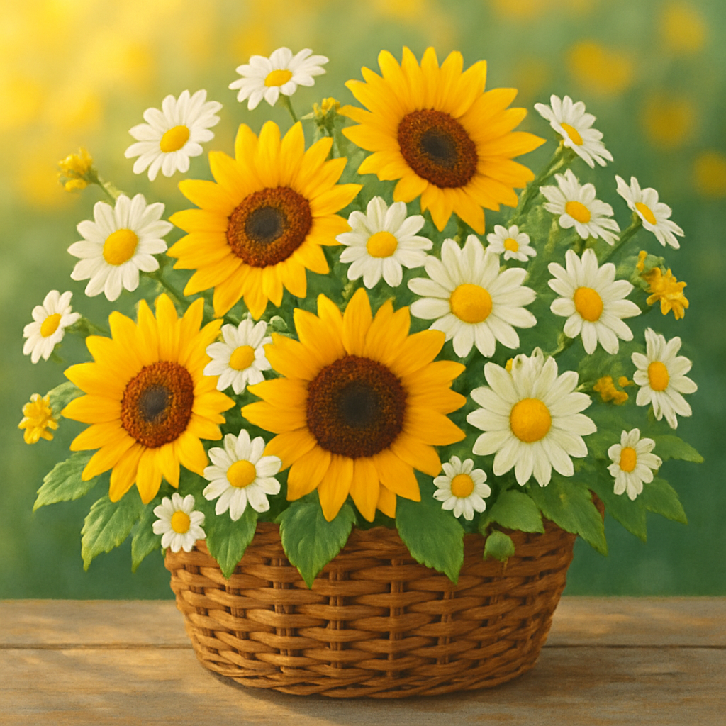 Sunflower and Daisy Arrangement